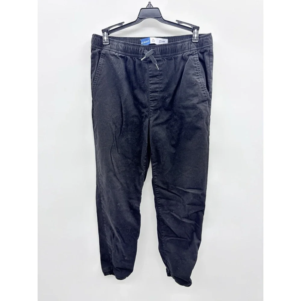 Old Navy Youth Boys XL 14/16 Plus Size Built-In Flex Twill Jogger Pants in Black